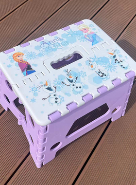 冰雪奇缘款日本款加厚塑料折叠凳椅子儿童小板凳家用便捷户外凳