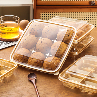 麻薯包装盒九宫格9粒泡芙大福月饼蛋黄酥透明塑料烘焙西点包装盒