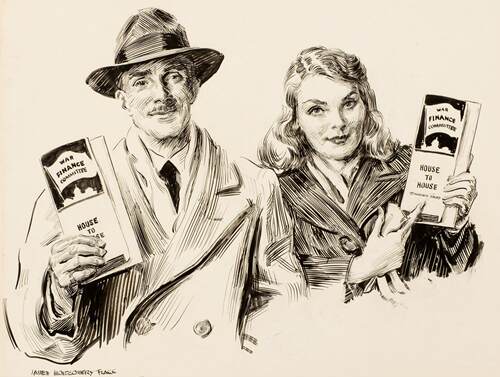 詹姆斯蒙哥马利弗拉格James Montgomery Flagg线条速写插画大图集