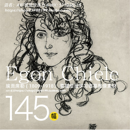埃贡席勒Egon Chiele素描速写画稿 高清大图作品集临摹学画素材
