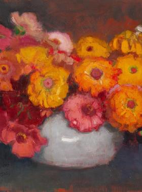 阿方斯卡尔皮斯基Alfons Karpinski花卉玫瑰油画高清装饰临摹素材