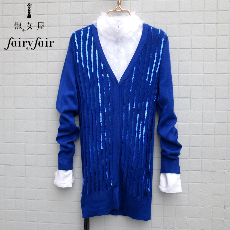FAIRYFAIR正品V领春秋特价开衫