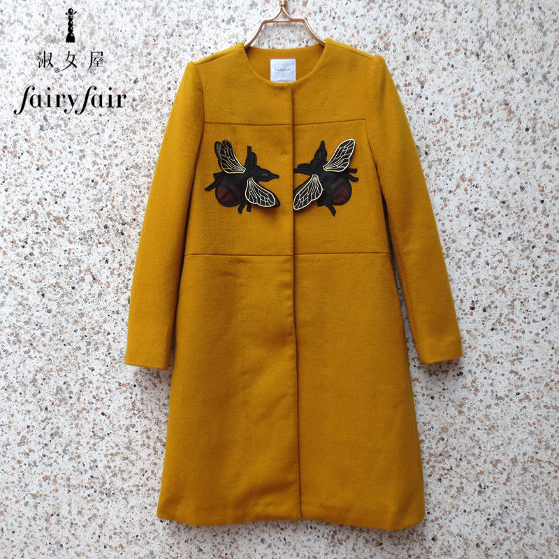 FAIRYFAIR羊毛呢长外套大衣