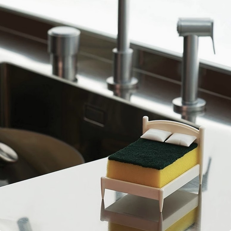 OTOTO 创意美梦厨房海绵夹浴室海绵床收纳架不漏水在台面,厨房/烹饪用具,抹布架/厨房清洁收纳架,淘宝优惠券,粉丝福利购,淘宝优惠卷