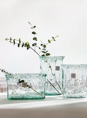 正品/西班牙VSM进口环保玻璃不规则花瓶摆件透明水培插花客厅花瓶