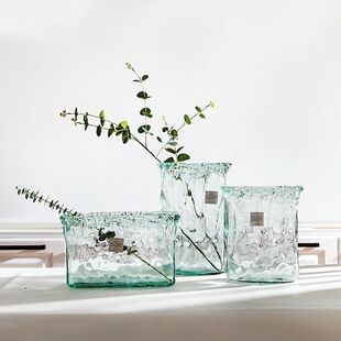 正品 西班牙VSM进口环保玻璃不规则花瓶摆件透明水培插花客厅花瓶