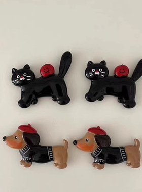可爱萌趣卡通腊肠狗小猫冰箱贴
