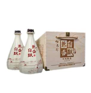 包邮 过节礼品bi备 2瓶 紫轩酒业峪泉坊兼香自酿1木盒装