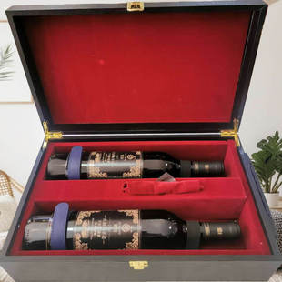 包邮 过节礼品bi备 紫轩黑皮箱2017庄园梅尔诺干红葡萄 紫轩红酒