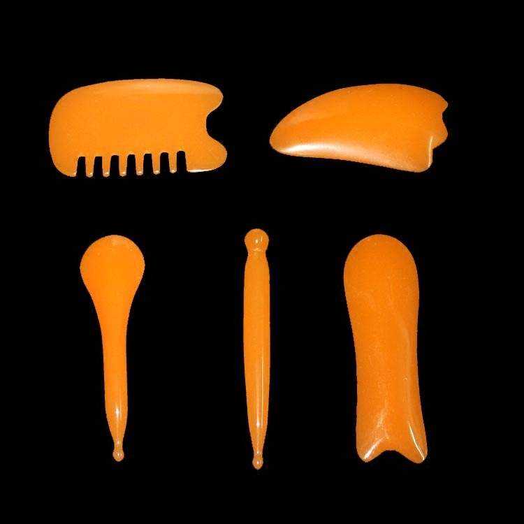 蜜蜡眼部刮痧拨筋棒刮脸板脸部拔经棒面部按摩经络三角雀四脚狗型