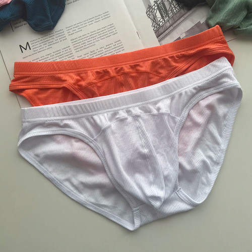 超薄螺纹低腰性感三角裤超大囊袋