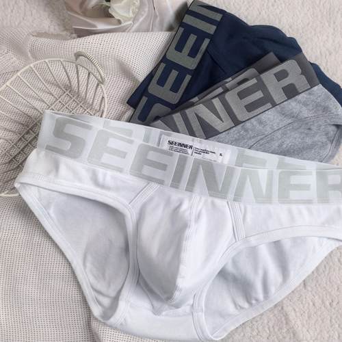 全棉柔软时尚字母腰带男士三角裤