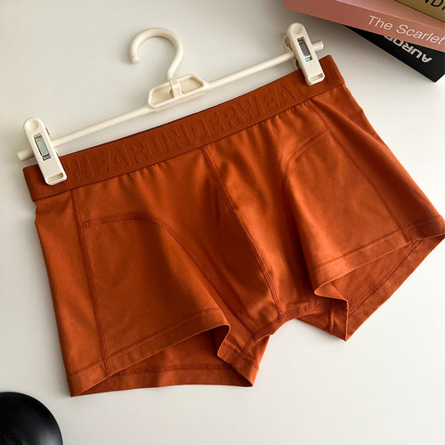 新疆长绒棉腰带字母男士平角内裤