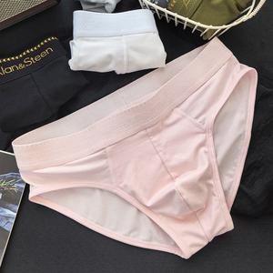 莫代尔棉男士三角裤提花暗花腰带