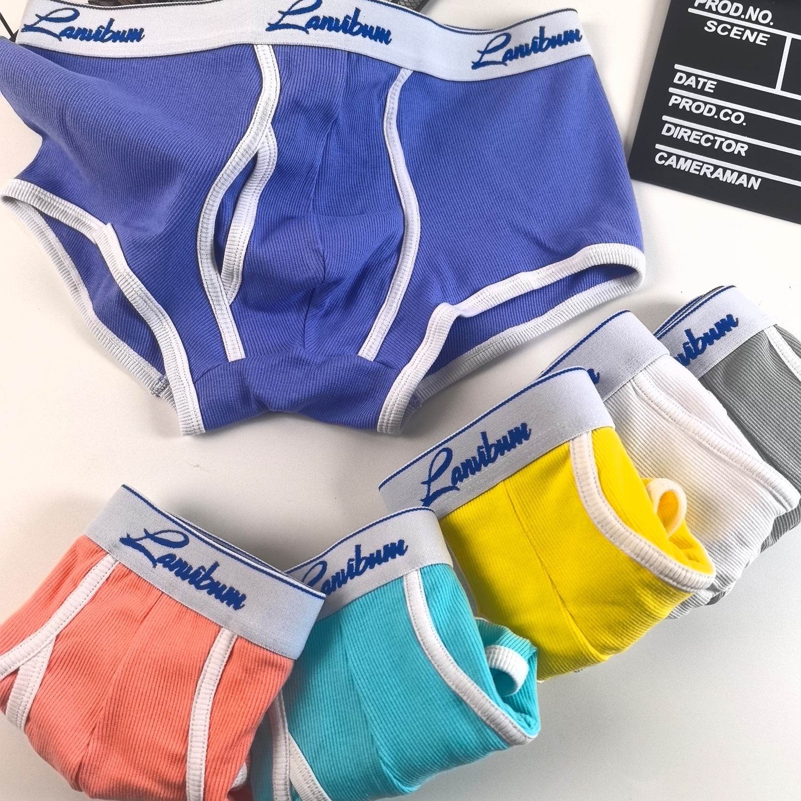 纯棉螺纹高弹柔软透气男士平角裤