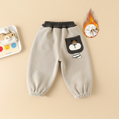 宝宝卫裤 男童加绒裤 一岁洋气冬季 2025新款 子秋冬一体绒加厚运动裤