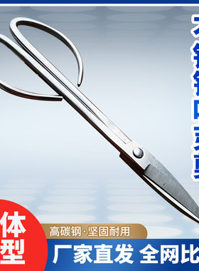 全不锈钢园艺剪叶芽剪嫩芽剪刀插花盆景枝叶剪修剪小枝剪加厚长杆