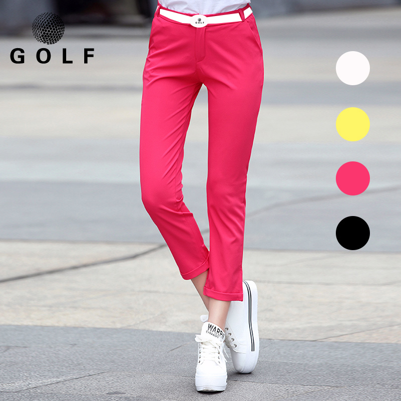 高尔夫女裤九分裤 夏季薄款运动球裤 速干弹力直筒裤 GOLF球服装
