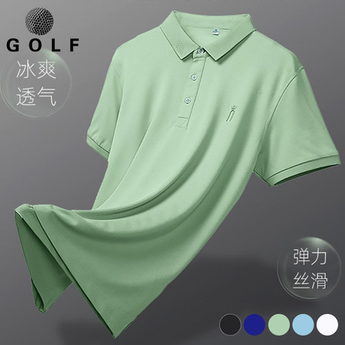 高尔夫服装短袖T恤男装GOLF球速干衣服男士冰丝男速干上衣球服夏