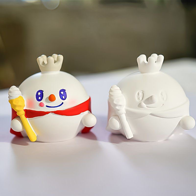 蛋仔雪王石膏娃娃立体迷你香薰石膏娃娃手工diy白胚上色涂色创意