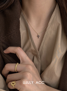 东大门韩国代购新款纯银锆石项链