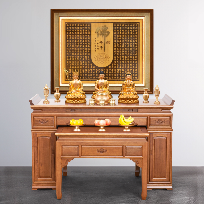 心经字画佛堂供桌墙壁背景画