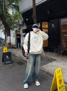 美式复古水洗牛仔裤/Temporary Exile临时流放高街vibe阔腿休闲裤