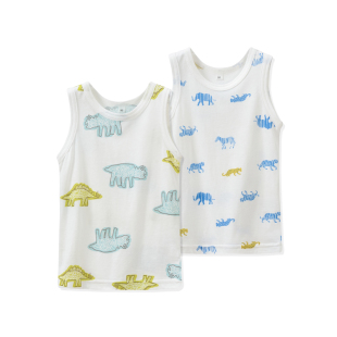 卡通图风凉汗衫 背心 M家莫代尔植物棉男童夏季 关店清仓28折