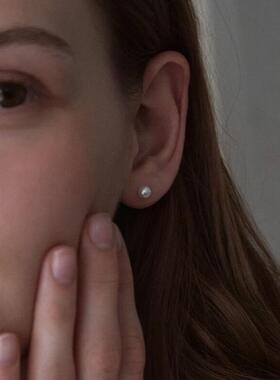 N/L 简约迷你小颗粒925银针强光正圆施家珍珠冷淡风简约小巧