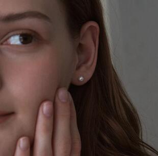 简约迷你小颗粒925银针强光正圆施家珍珠冷淡风简约小巧