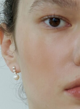 N/L法式小银豆925纯银施家贝珠冷淡风气质耳钉小众感简约耳饰