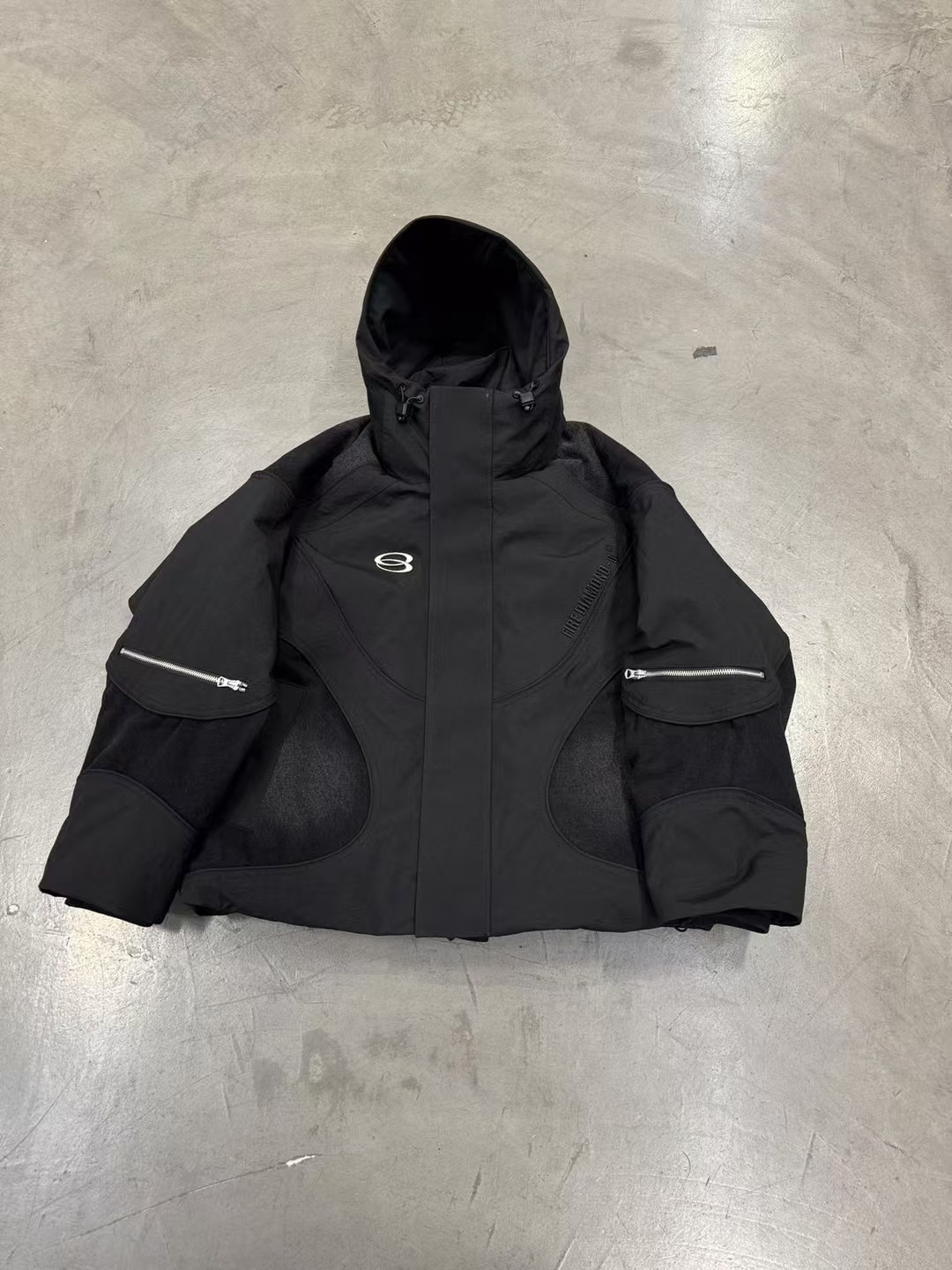 美式高街重工洗水牛仔拼接羽绒服男士冬季新款潮牌白鸭绒工装外套