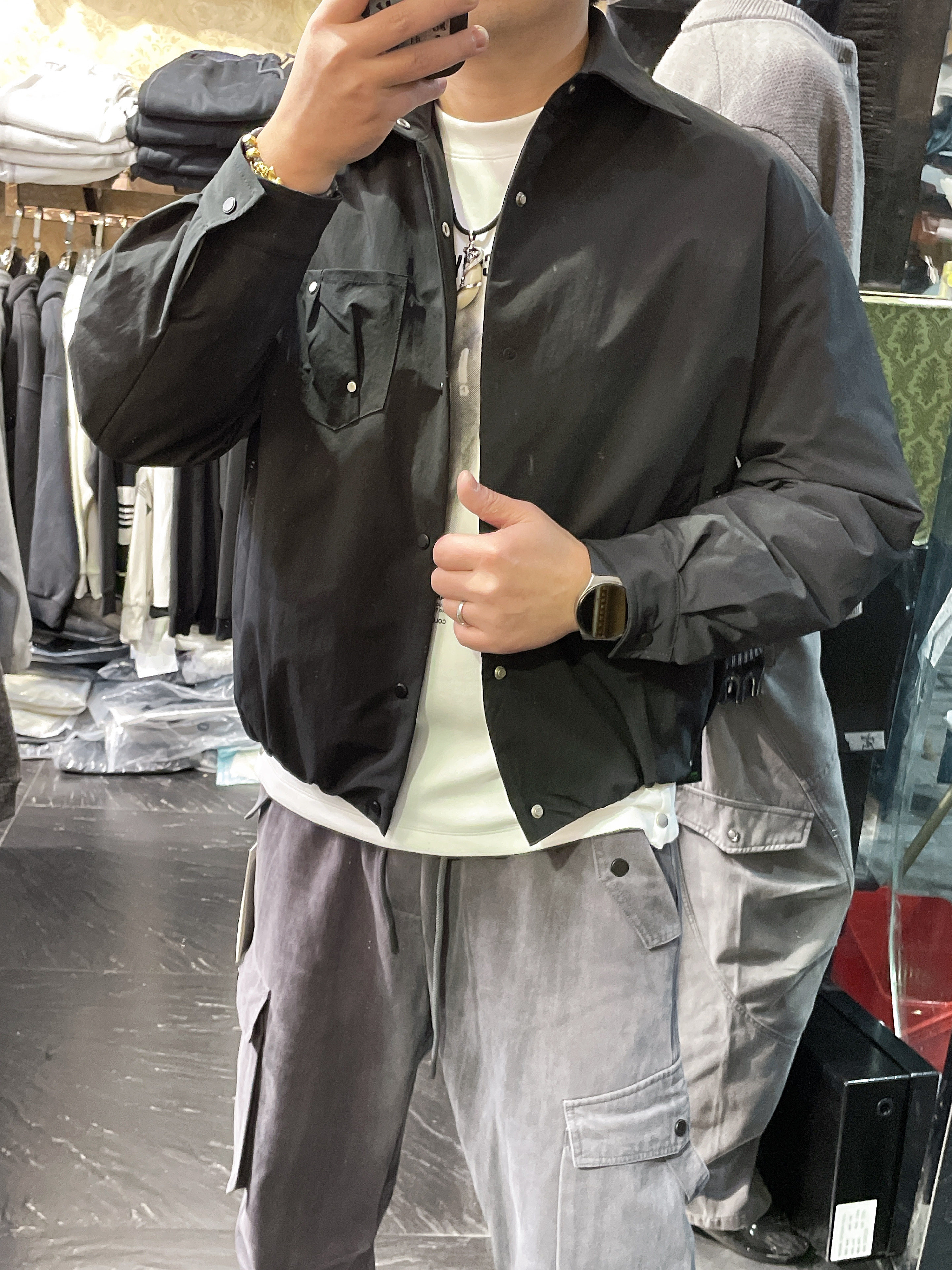 高级感白鸭绒轻薄翻领羽绒服男冬季2025新款宽松美式潮牌夹克外套