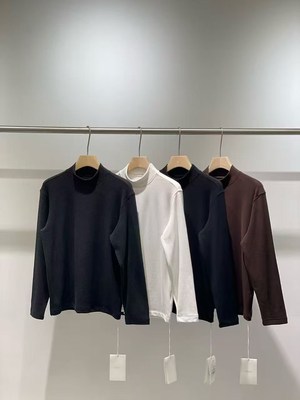 2025冬季新款男士中领羊毛衫长袖T恤半高领纯色打底衫百搭针织衫