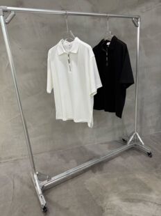 高密厚料痞帅潮牌简约开衩Polo衫 重磅宽松落肩翻领凉感上衣 男夏季