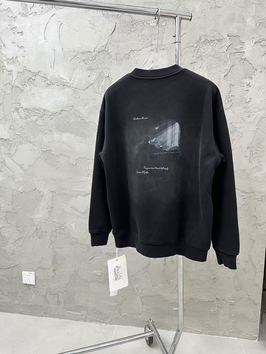 2025秋冬新潮流加绒水洗渐变美式宽松休闲男圆领套头卫衣T恤上衣