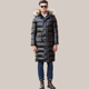 商务超长款 羽绒服亮面时尚 加厚超厚保暖毛领东北保暖 长款 高端男士