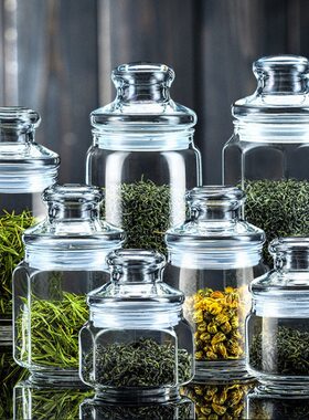 Ocean进口便携装茶叶罐玻璃密封透明大小号储物存盒欧式套装家用