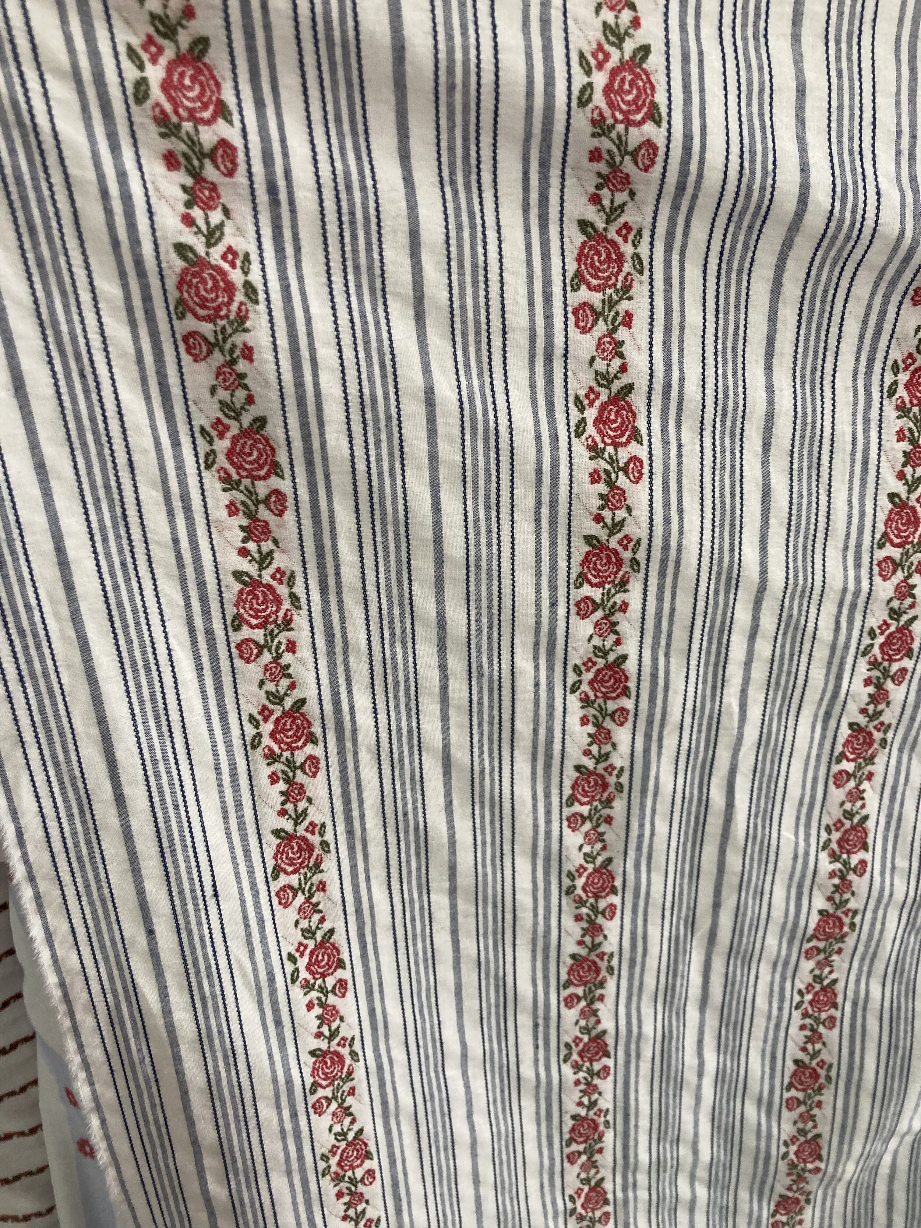 卡莫利玫瑰书衣清水蓝温柔少女风手工diy全棉服装面料