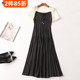 243515气质优雅法式 连衣裙 V领短袖 超值精品女人味法式 大长裙夏季