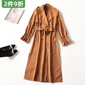 无扣长袖 412214 秋加长款 风衣