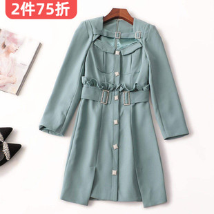 244043亏本清货更高档南油小香风气质大女主秋长款圆领长袖连衣裙