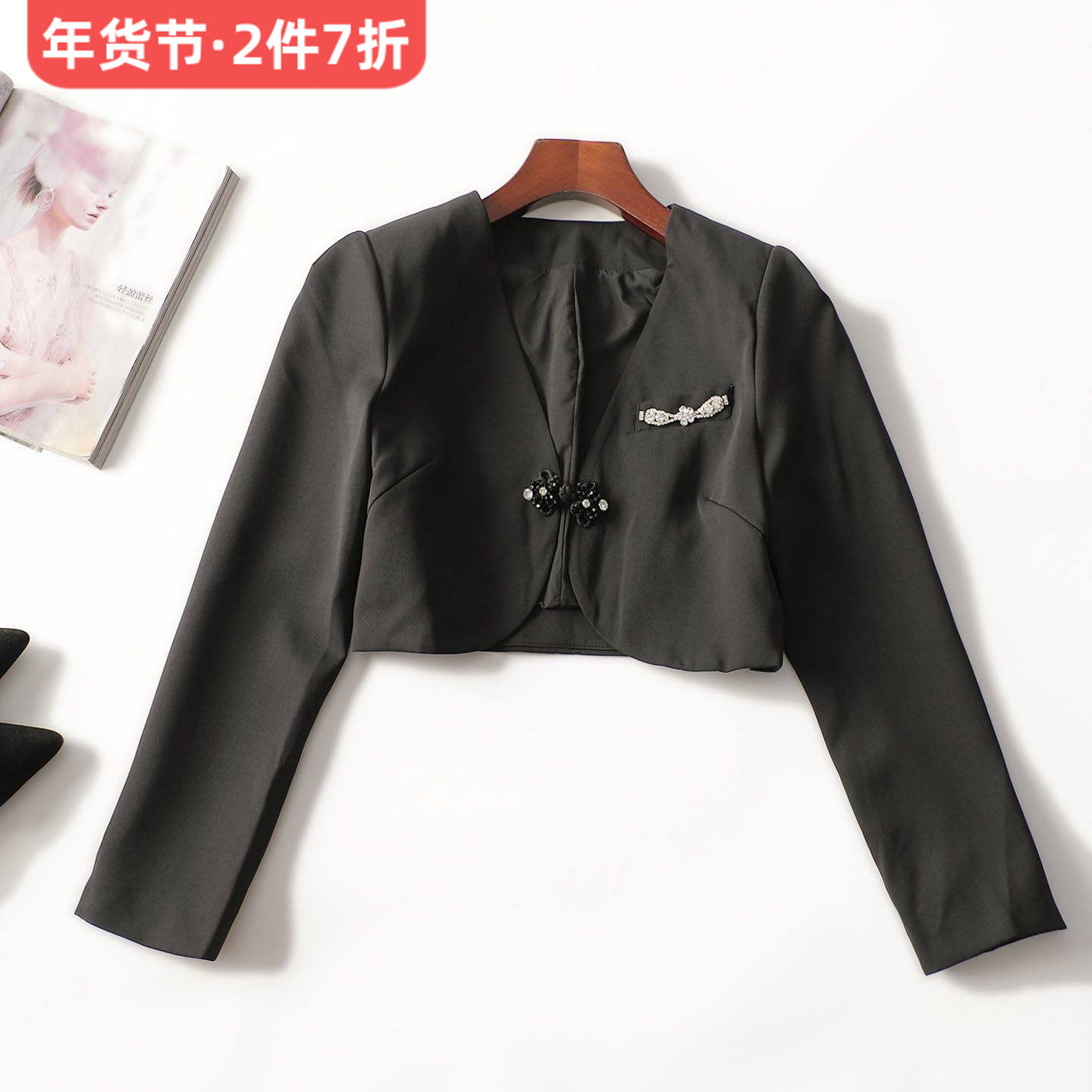 247125 秋短款单扣长袖外套,女装/女士精品,短外套,淘宝优惠券,粉丝福利购,淘宝优惠卷