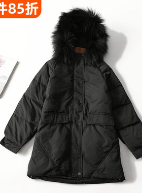 248101 冬中长款单排扣长袖羽绒服