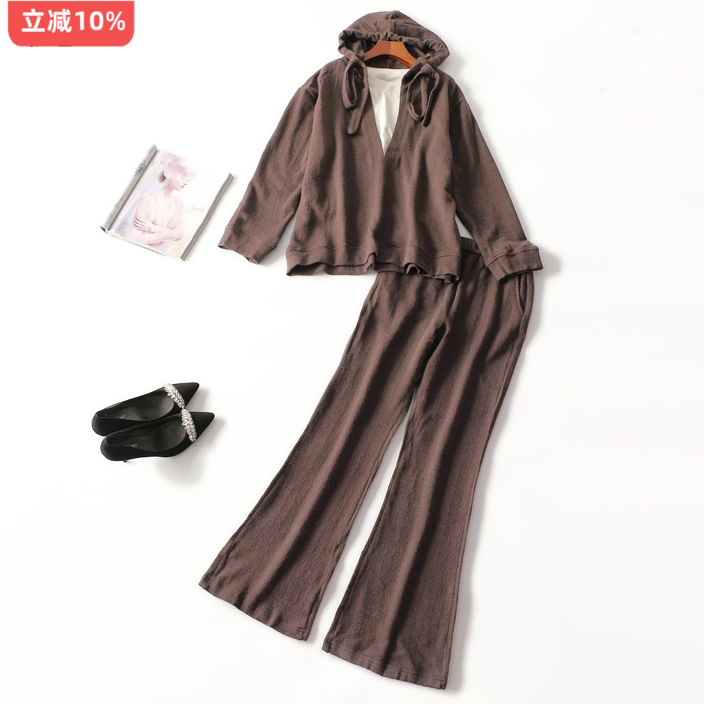 413843新款女装超值精品当季3件套春套头长袖上衣裤子套装