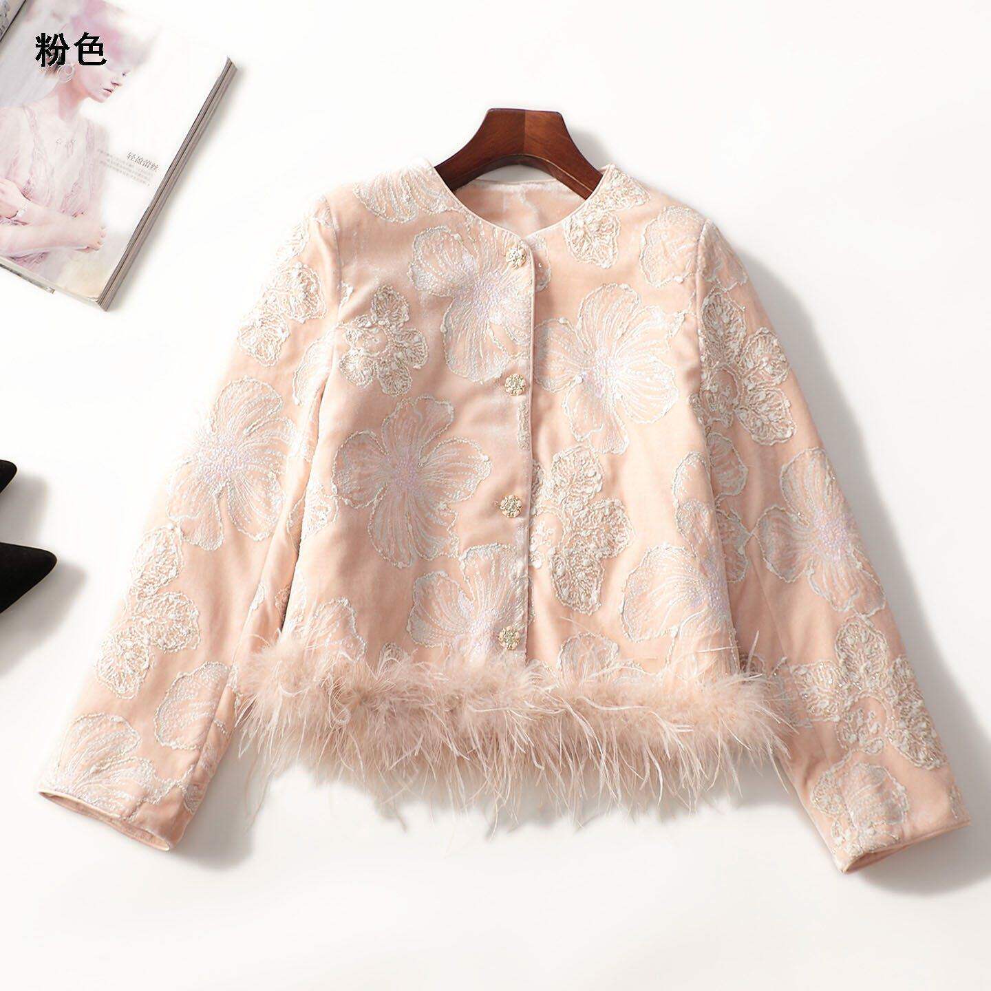 412878推荐太好看新款高档女装奢华重工冬中长款单扣长袖外套棉衣