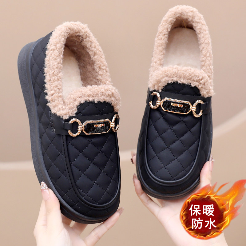 冬季新款女棉鞋加绒加厚乐福鞋老北京布鞋女棉鞋一脚蹬保暖妈妈鞋,女鞋,棉鞋,淘宝优惠券,粉丝福利购,淘宝优惠卷