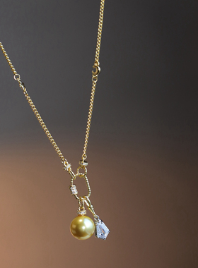 甜美金色仿珍珠项链女款2026新款