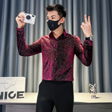 2025秋冬新款社会小伙高级感韩绒潮男士长袖衬衫HF307-特P60，男装衬衫，电商B372