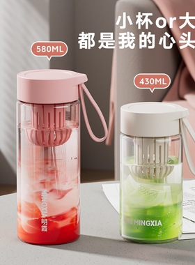 透明水杯男女新款2025高颜值夏天外出便携学生儿童tritan塑料杯子